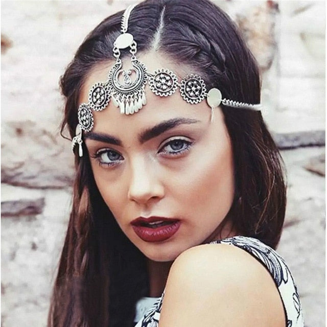 
                      
                        Boho Draping Crystal Elegant Bridal Head Chain - TulleLux Bridal Crowns &  Accessories 
                      
                    