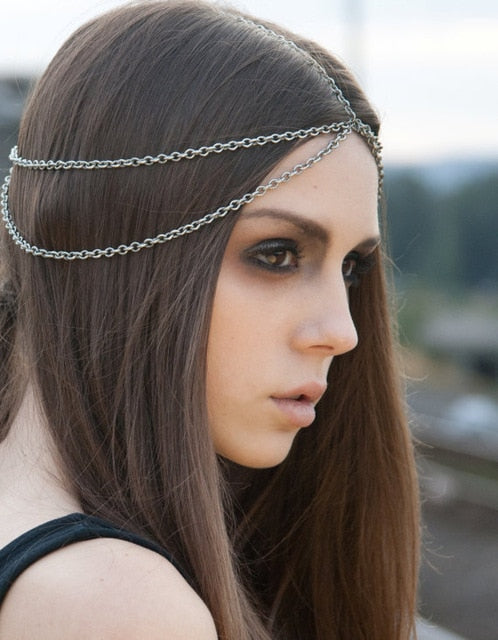 
                      
                        Boho Draping Crystal Elegant Bridal Head Chain - TulleLux Bridal Crowns &  Accessories 
                      
                    