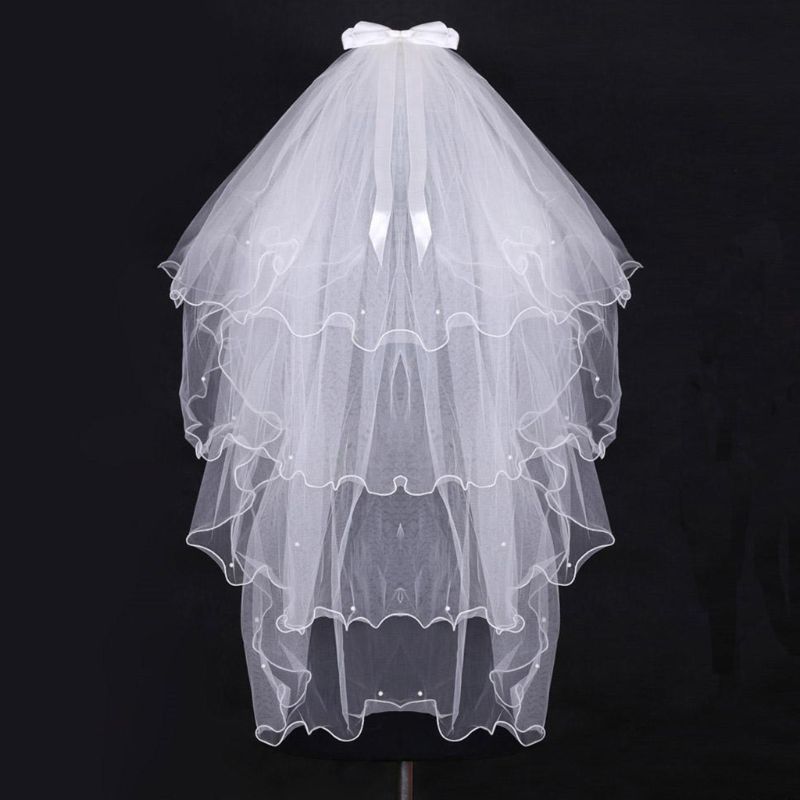 Pearl Bridal Veil with Comb One Layer Cathedral Wedding Veil – TulleLux  Bridal Crowns & Accessories