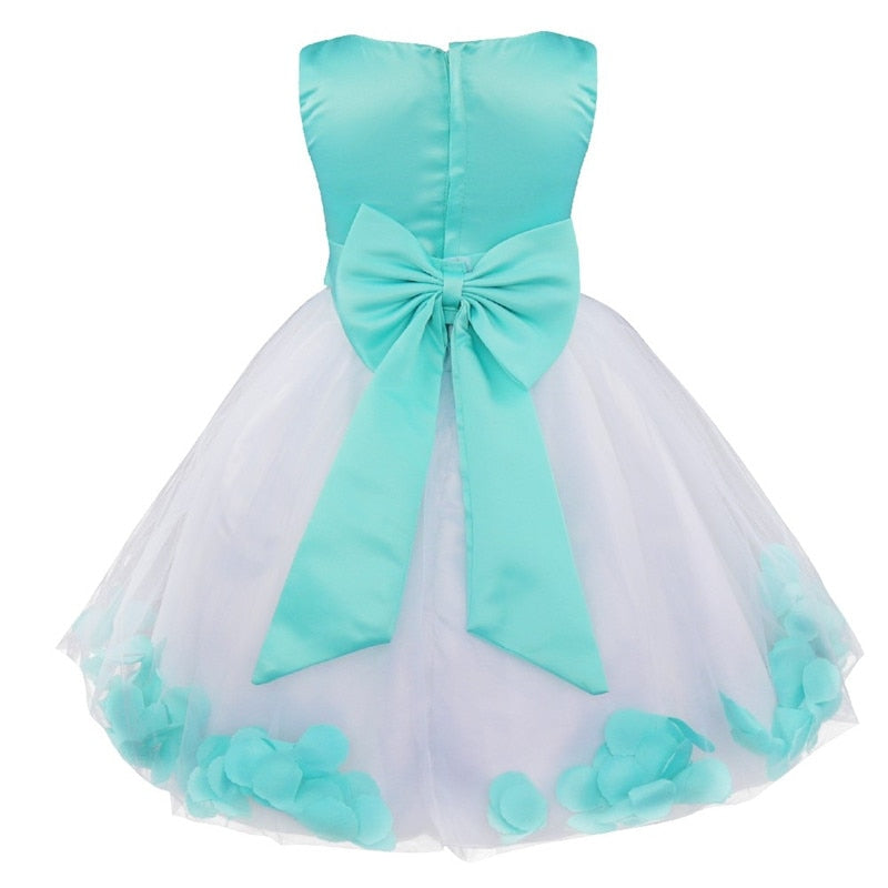 Pretty Petal Tulle Formal Wedding Pageant Birthday Party Girls Dress