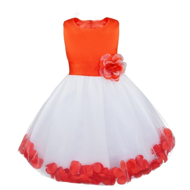 Pretty Petal Tulle Formal Wedding Pageant Birthday Party Girls Dress