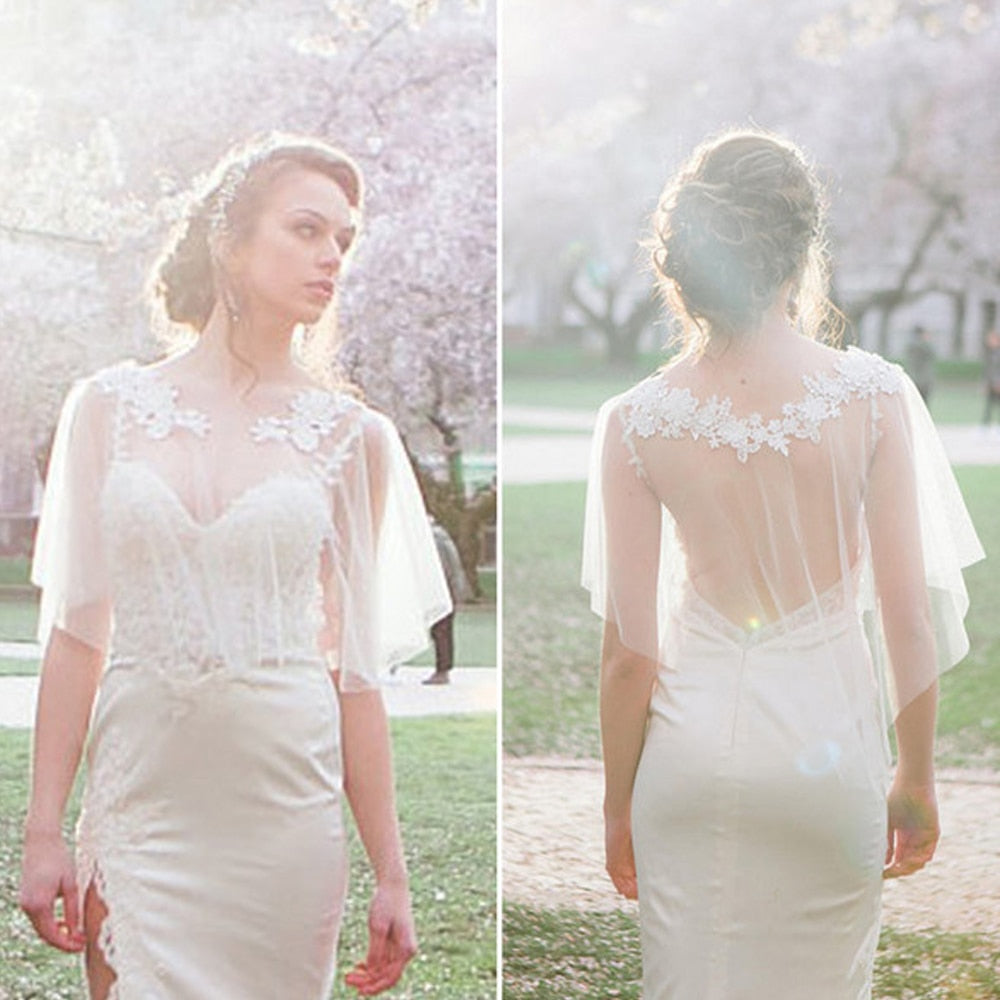 
                      
                        Tulle Lace Wedding Bridal Bohemian Shoulder Shawl - TulleLux Bridal Crowns &  Accessories 
                      
                    