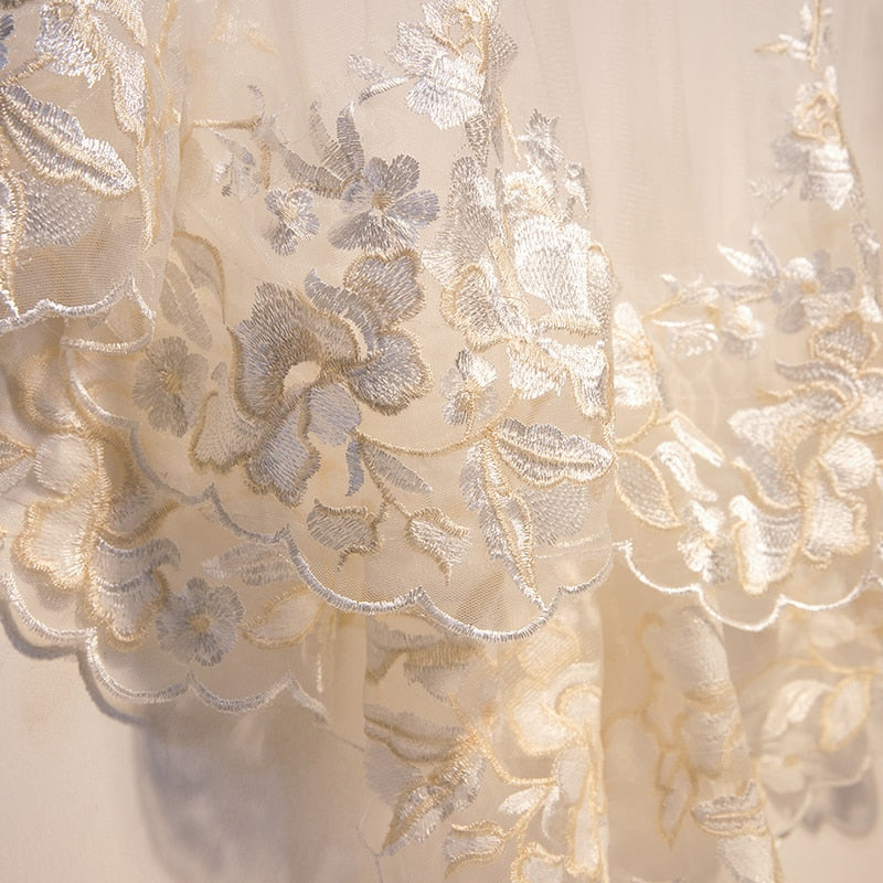 White Lace Shrug Flower Shawl Wrap Wedding Bridal Shoulder Shawl - TulleLux Bridal Crowns &  Accessories 