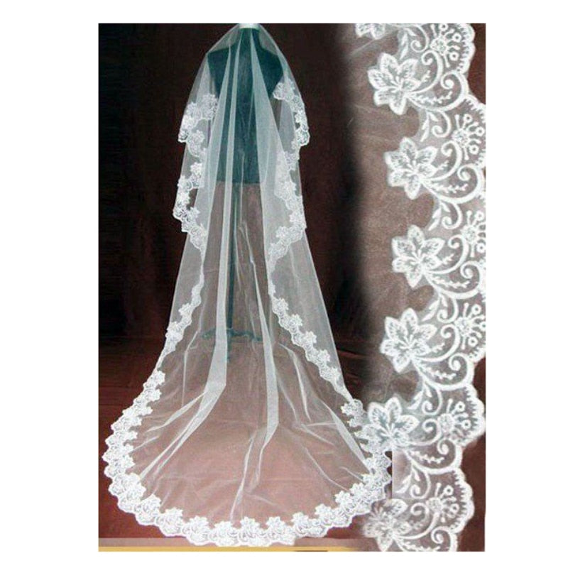 
                      
                        3 Meters 5 Meters Long Cathedral Elegant Bridal Veil Velos de Novia - TulleLux Bridal Crowns &  Accessories 
                      
                    