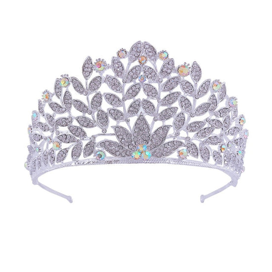 Load image into Gallery viewer, Baroque Silver Color Crystal Tiaras Crowns Pageant Wedding Hair Accessories 4 Styles - TulleLux Bridal Crowns &amp;amp;  Accessories 

