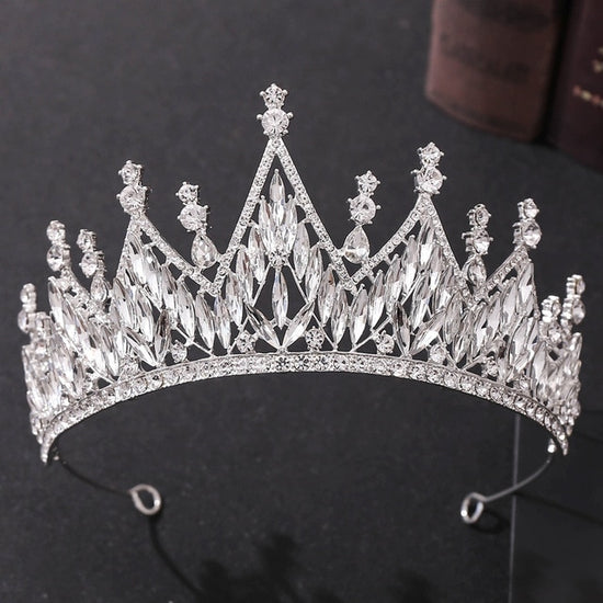 Vintage Baroque Crystal Tiara Crown Bridal Wedding Accessory