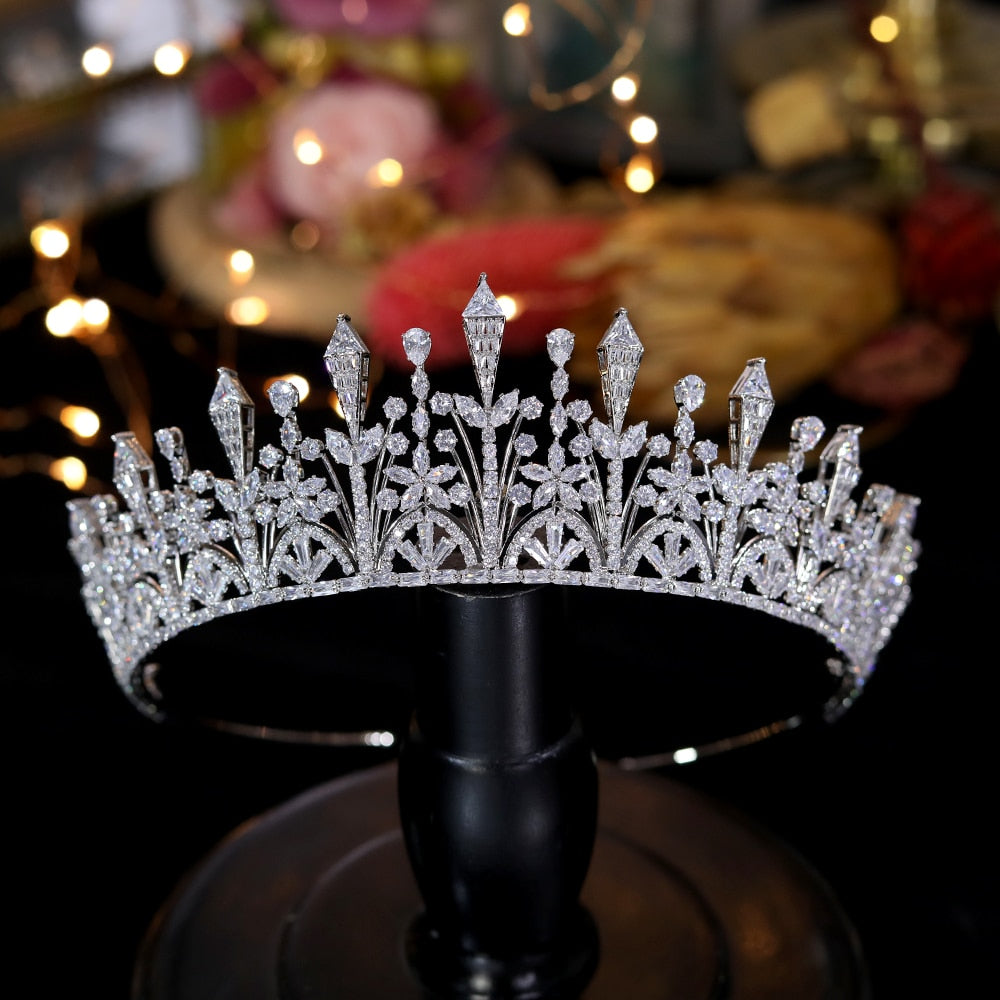 
                      
                        Luxurious Cubic Zirconia Princess Pageant Bridal Tiara Crown - TulleLux Bridal Crowns &  Accessories 
                      
                    
