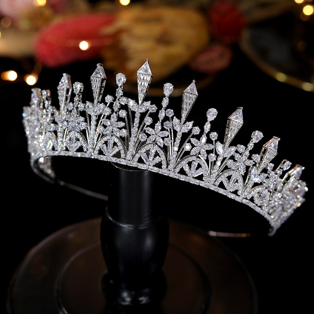 
                      
                        Luxurious Cubic Zirconia Princess Pageant Bridal Tiara Crown - TulleLux Bridal Crowns &  Accessories 
                      
                    