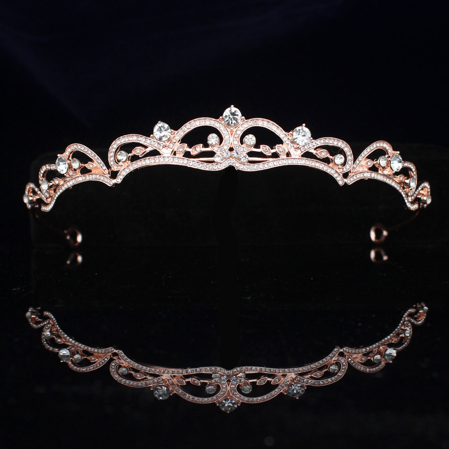 Rose Gold Silver Bridal Princess Crystal Bridal Crown - TulleLux Bridal Crowns &  Accessories 