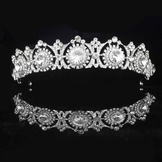 Rose Gold Silver Bridal Princess Crystal Bridal Crown - TulleLux Bridal Crowns &  Accessories 