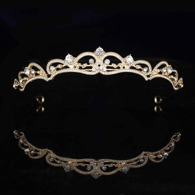 Rose Gold Silver Bridal Princess Crystal Bridal Crown - TulleLux Bridal Crowns &  Accessories 