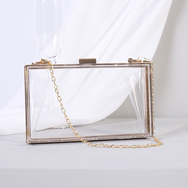 Gold Geometric Mini Party Evening Purse Crossbody Shoulder Bag Box Clutch - TulleLux Bridal Crowns &  Accessories 