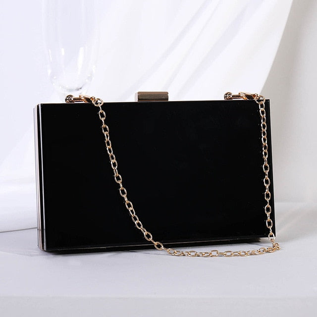 Gold Geometric Mini Party Evening Purse Crossbody Shoulder Bag Box Clutch - TulleLux Bridal Crowns &  Accessories 
