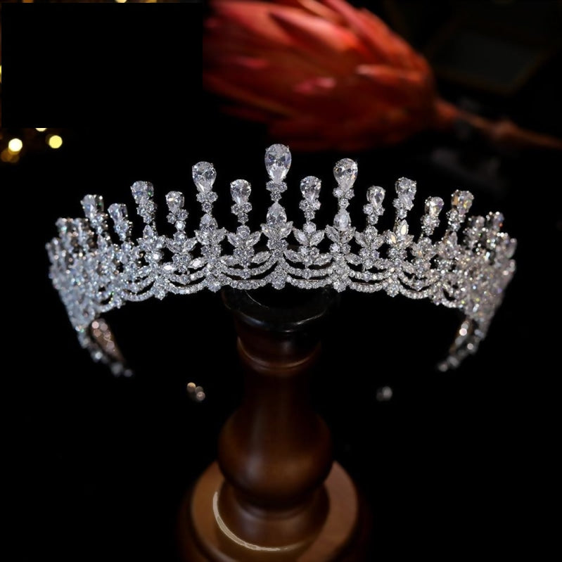 Cubic Zirconia Swage Roper Wedding Pageant Party Tiara Crown - TulleLux Bridal Crowns &  Accessories 