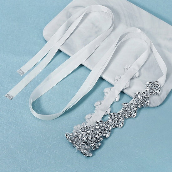 Crystal Rhinestone Bridal Wedding Dress Belt Sash Accessory - TulleLux Bridal Crowns &  Accessories 