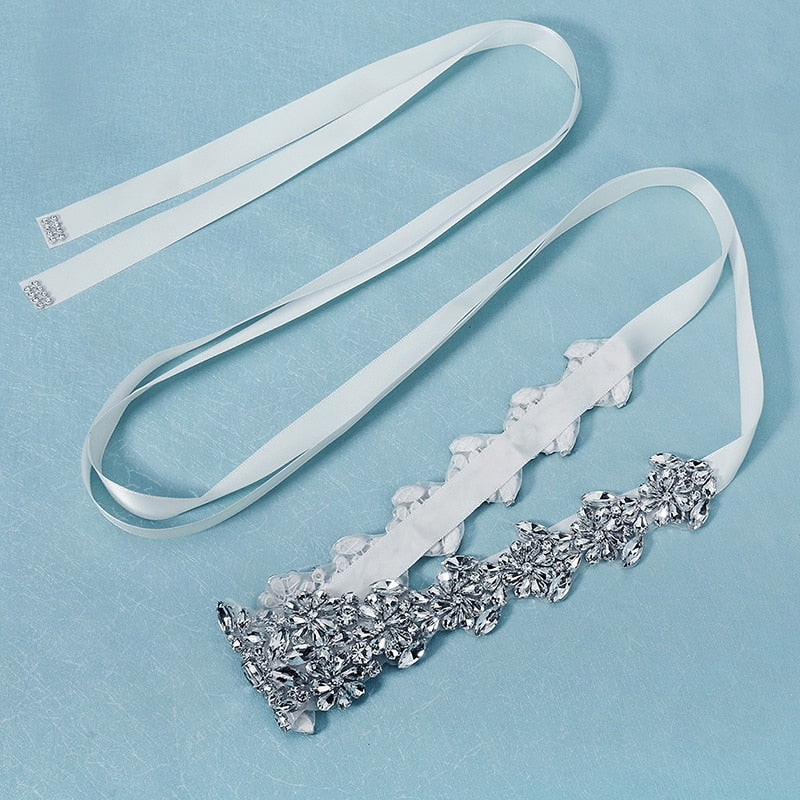 Crystal Rhinestone Bridal Wedding Dress Belt Sash Accessory - TulleLux Bridal Crowns &  Accessories 