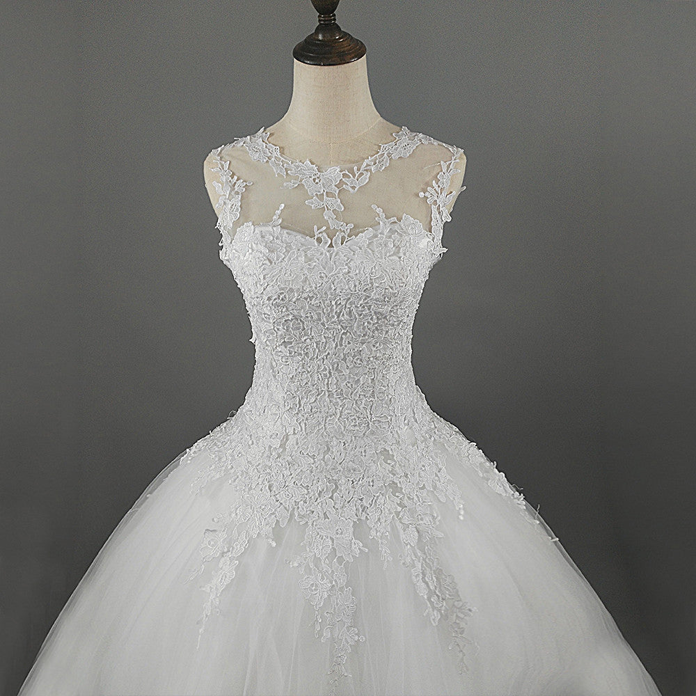 White Ivory Lace Bridal Gown Dress Plus Sizes - TulleLux Bridal Crowns &  Accessories 