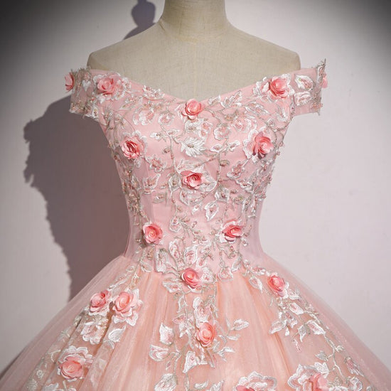 Off The Shoulder Sweet Floral Print Quinceañera Dress - TulleLux Bridal Crowns &  Accessories 