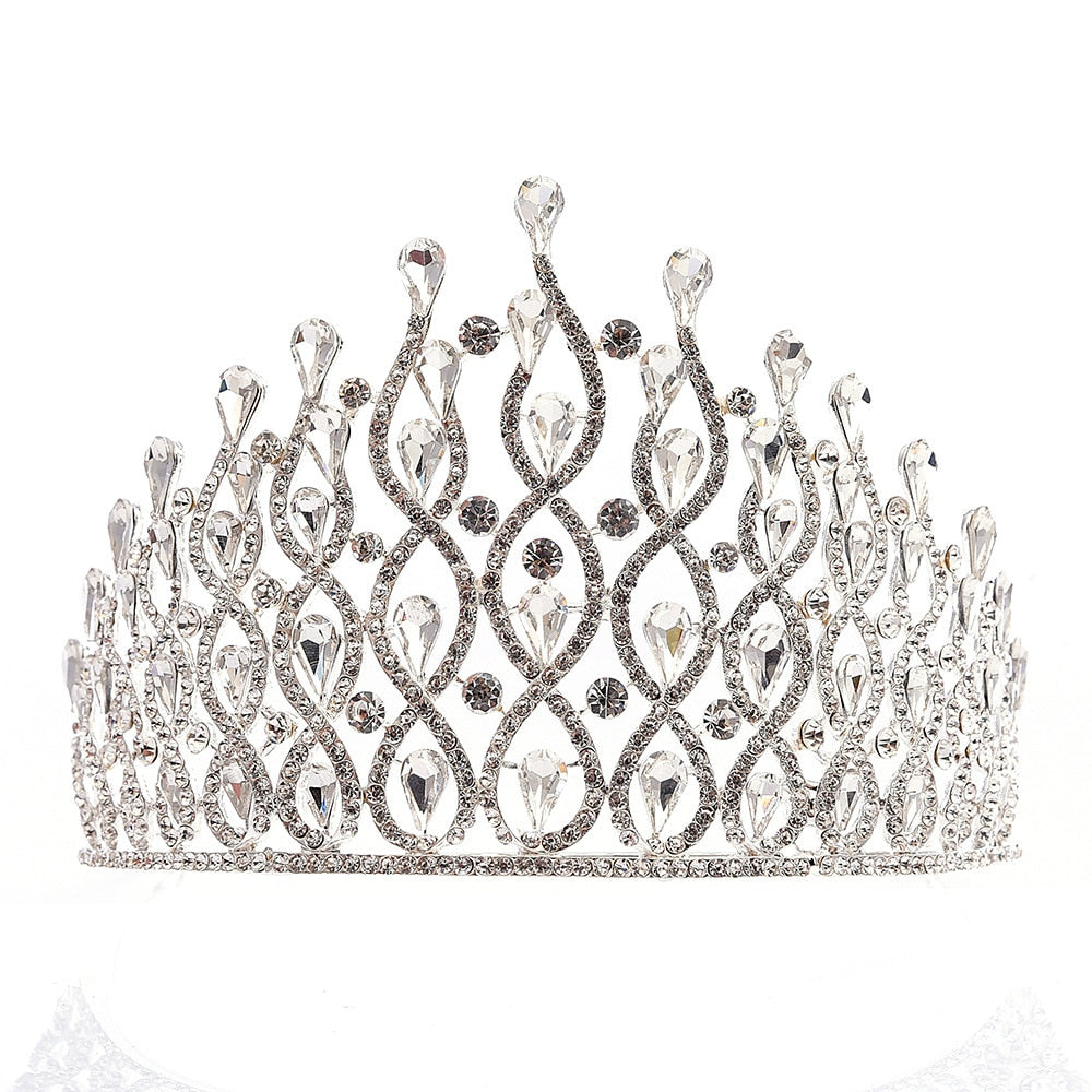
                      
                        Luxury Multilayer Crystal Drops Royal Queen Tiara Headband Crown - TulleLux Bridal Crowns &  Accessories 
                      
                    