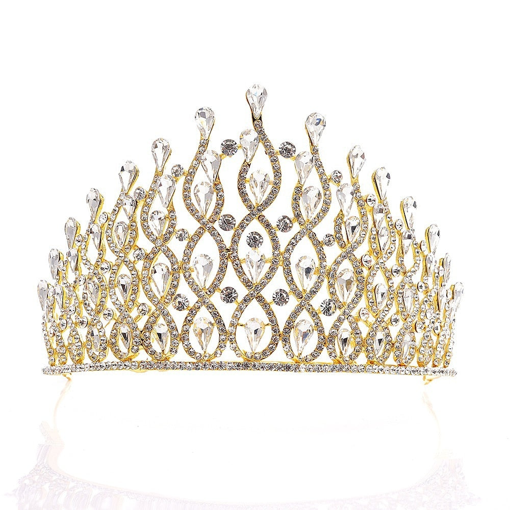 
                      
                        Luxury Multilayer Crystal Drops Royal Queen Tiara Headband Crown - TulleLux Bridal Crowns &  Accessories 
                      
                    