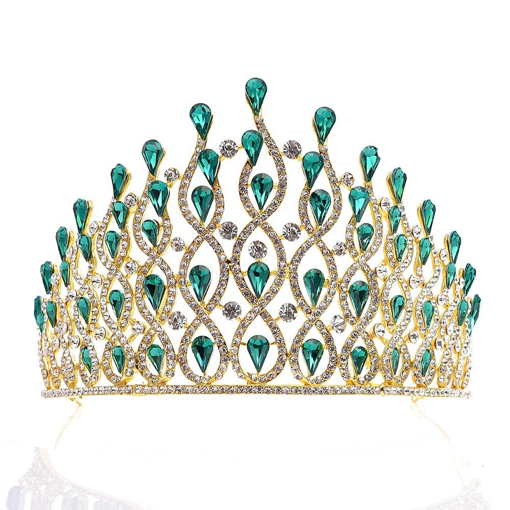 
                      
                        Luxury Multilayer Crystal Drops Royal Queen Tiara Headband Crown - TulleLux Bridal Crowns &  Accessories 
                      
                    