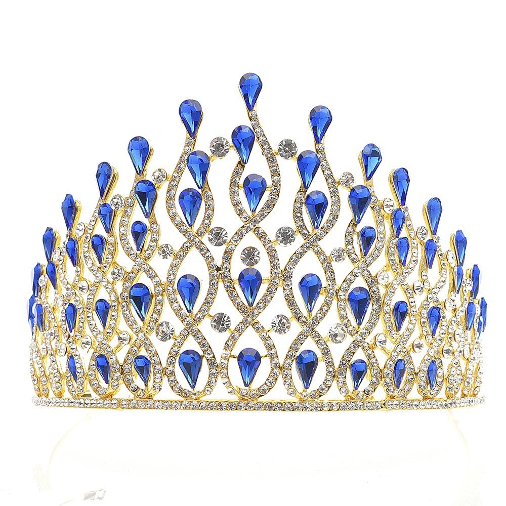 
                      
                        Luxury Multilayer Crystal Drops Royal Queen Tiara Headband Crown - TulleLux Bridal Crowns &  Accessories 
                      
                    