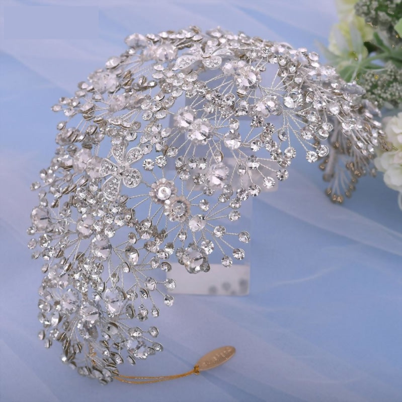 Load image into Gallery viewer, Pageant Crown Party  Crystal Wedding Headband  Headpiece - TulleLux Bridal Crowns &amp;amp;  Accessories 
