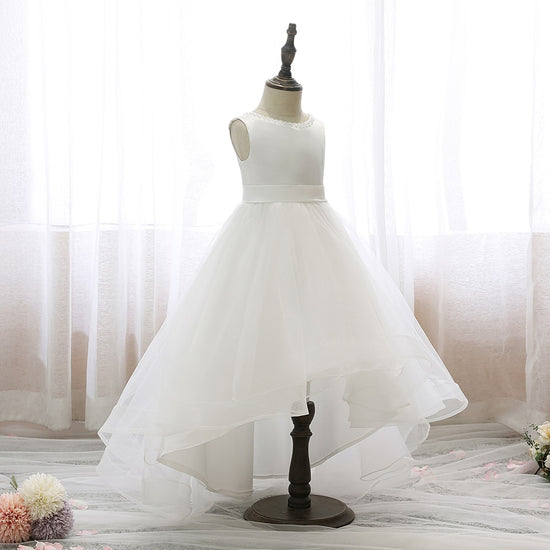 White Flower Girl First Communion Party Dress - TulleLux Bridal Crowns &  Accessories 