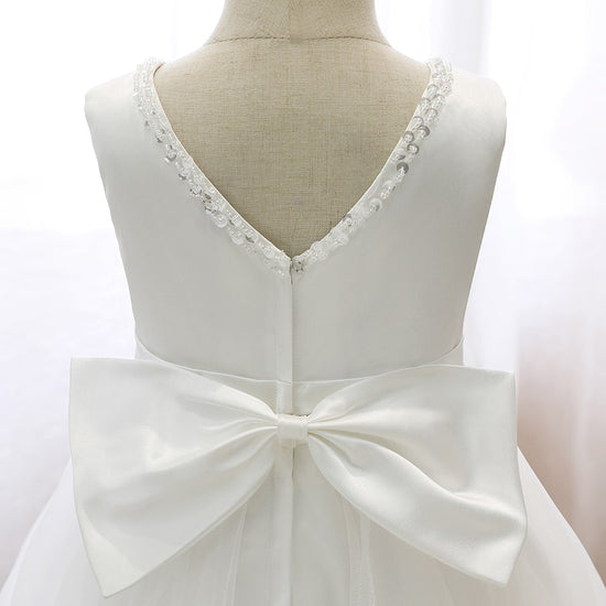 White Flower Girl First Communion Party Dress - TulleLux Bridal Crowns &  Accessories 