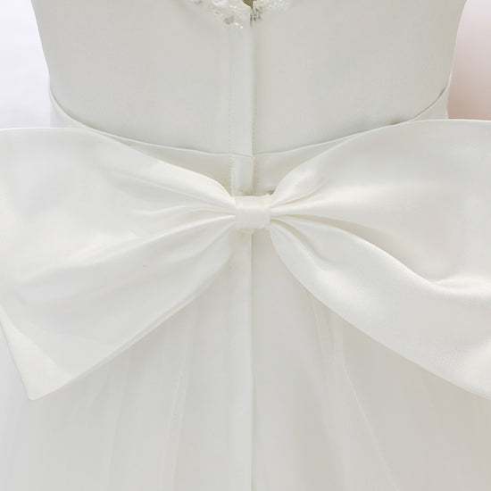 White Flower Girl First Communion Party Dress - TulleLux Bridal Crowns &  Accessories 