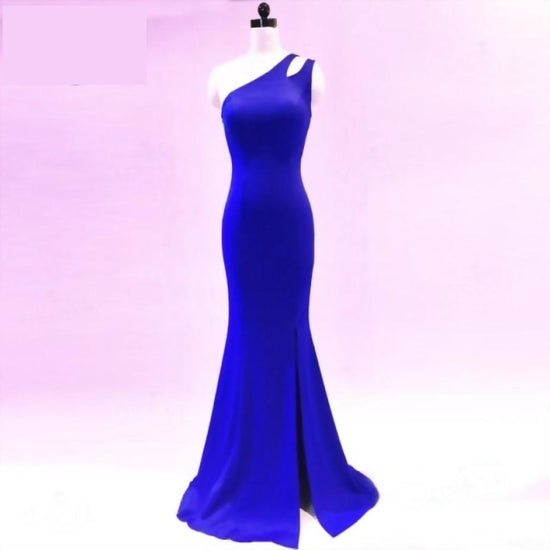Load image into Gallery viewer, Huggy Jersey Mermaid Evening Dress  One Shoulder Formal Party Gown - TulleLux Bridal Crowns &amp;amp;  Accessories 
