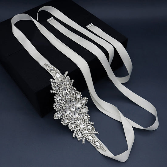 Bridal Wedding Dress Belt Crystal Rhinestone Accessory - TulleLux Bridal Crowns &  Accessories 