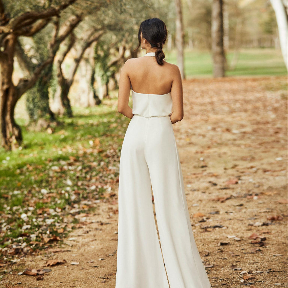 
                      
                        Bohemian Country Halter Wedding Dress Jumpsuit Sexy Backless Chiffon Robes De Mariée - TulleLux Bridal Crowns &  Accessories 
                      
                    