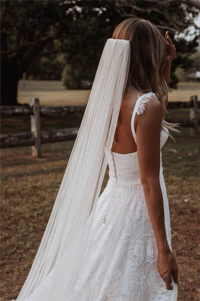 
                      
                        Simple Lace Boho Wedding Dress - TulleLux Bridal Crowns &  Accessories 
                      
                    