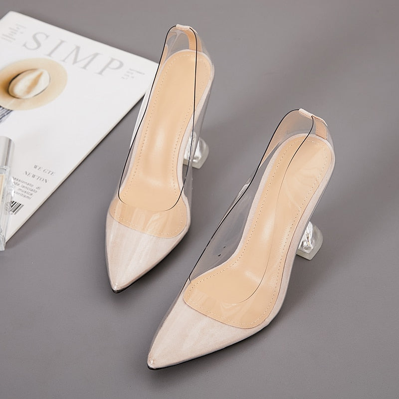 Clear PVC Transparent Pumps Party Nightclub Shoes - TulleLux Bridal Crowns &  Accessories 