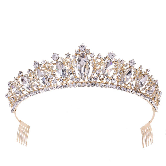 5 Color Combinations Princess Queen Pageant Crystal Bridal Tiara Crowns with Combs - TulleLux Bridal Crowns &  Accessories 
