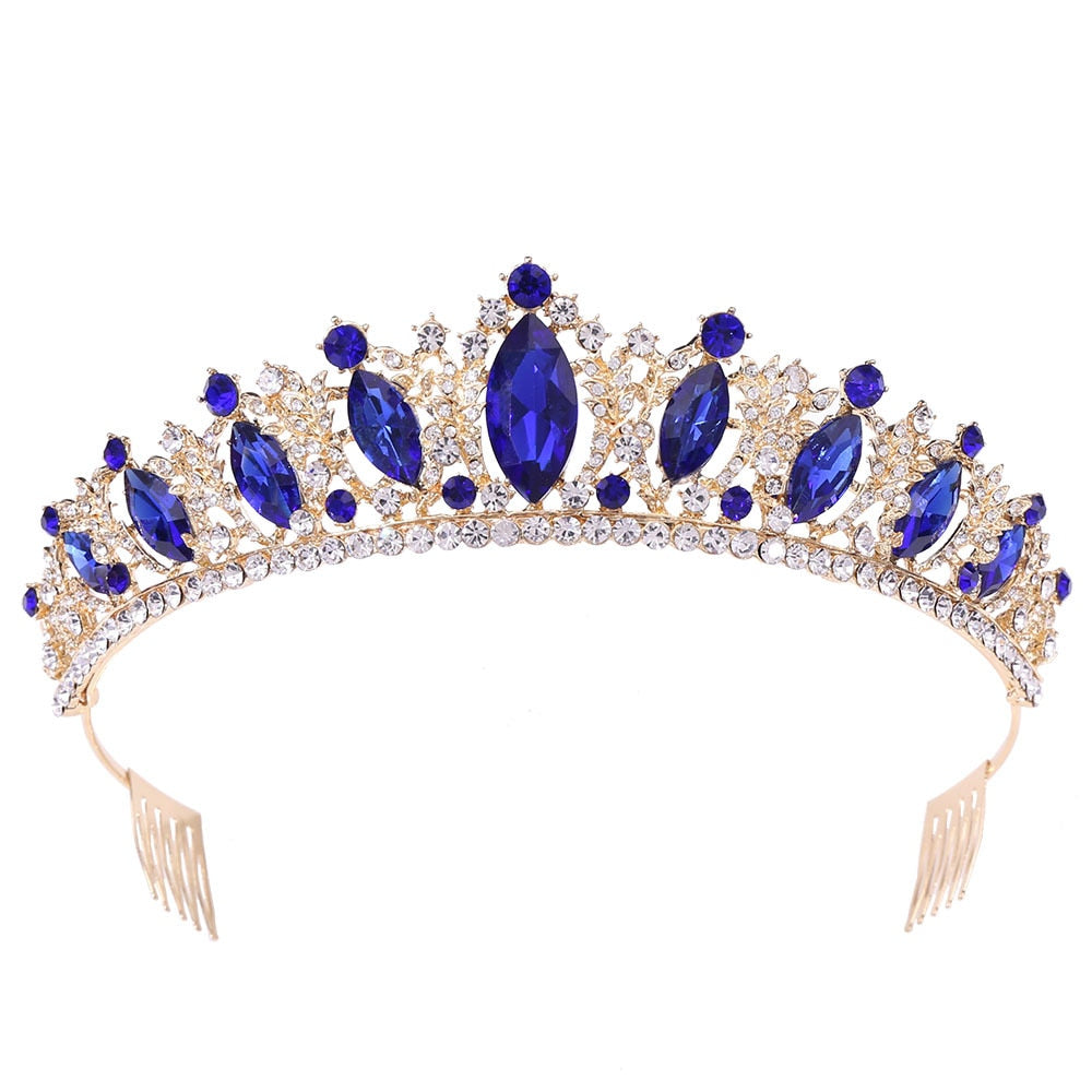 
                      
                        5 Color Combinations Princess Queen Pageant Crystal Bridal Tiara Crowns with Combs - TulleLux Bridal Crowns &  Accessories 
                      
                    