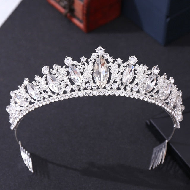 
                      
                        5 Color Combinations Princess Queen Pageant Crystal Bridal Tiara Crowns with Combs - TulleLux Bridal Crowns &  Accessories 
                      
                    