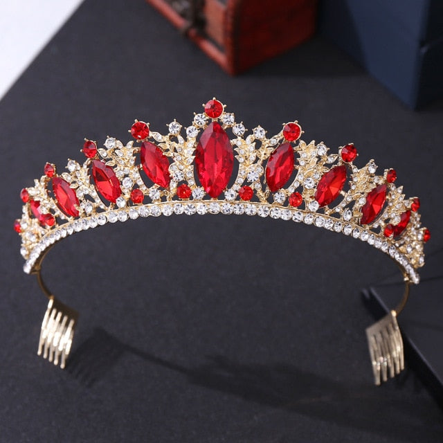 
                      
                        5 Color Combinations Princess Queen Pageant Crystal Bridal Tiara Crowns with Combs - TulleLux Bridal Crowns &  Accessories 
                      
                    