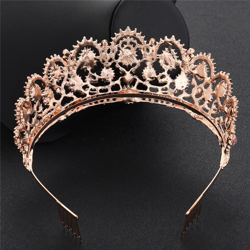 Baroque Style Crystal Tiara Bridal Wedding Day Crown - TulleLux Bridal Crowns &  Accessories 