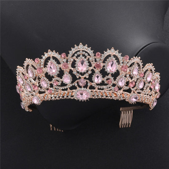 Baroque Style Crystal Tiara Bridal Wedding Day Crown - TulleLux Bridal Crowns &  Accessories 