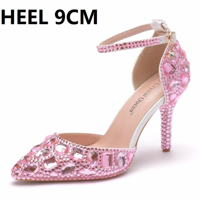 Crystal Queen Sweet Rhinestone Princess High Heel Pumps – TulleLux ...