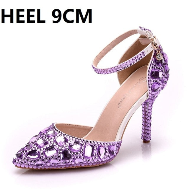 Load image into Gallery viewer, Crystal Queen Sweet Rhinestone Princess Dress High Heel Pumps - TulleLux Bridal Crowns &amp;amp;  Accessories 
