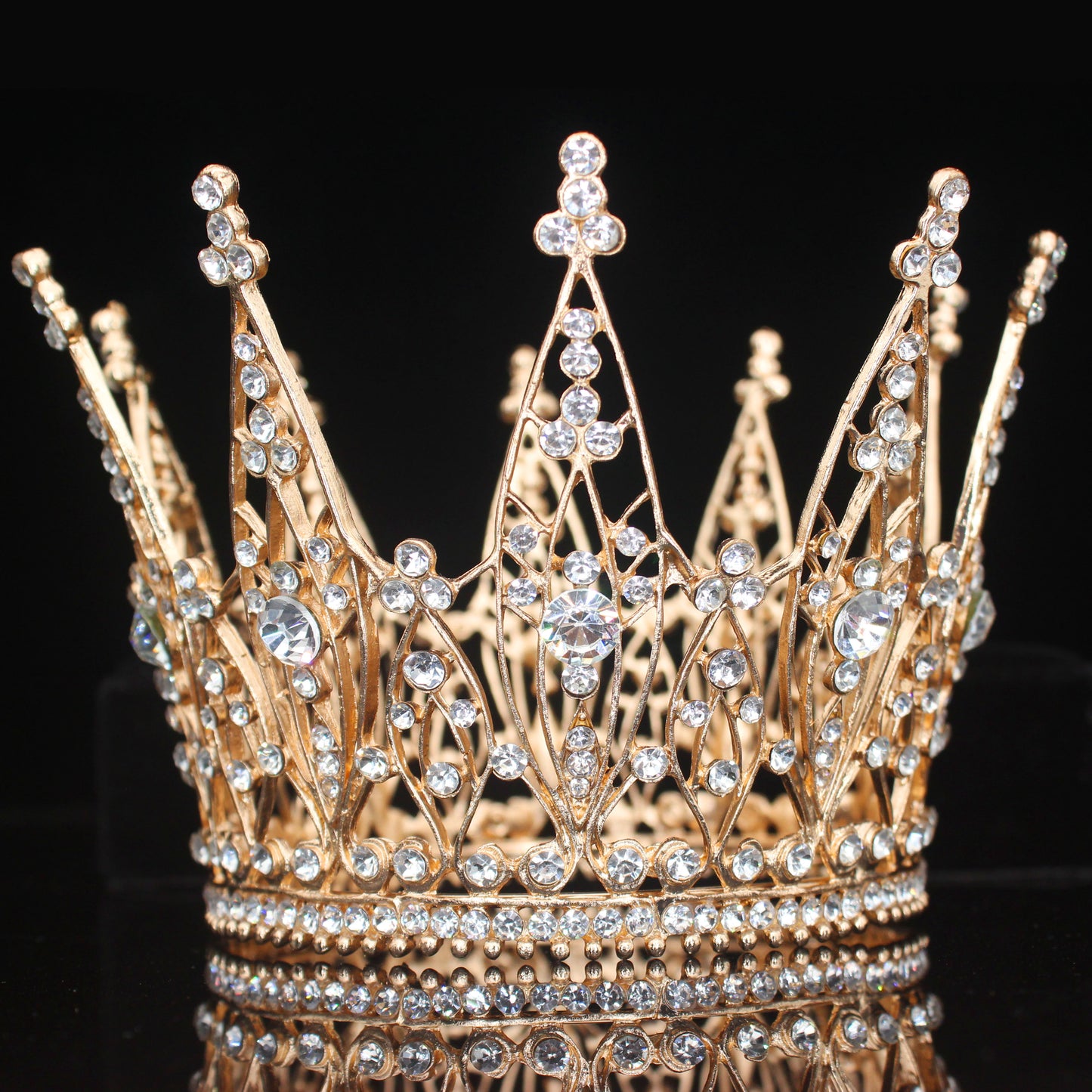 Rhinestone Princess Show Tiara Crown  Wedding Hair Jewelry Accessory - TulleLux Bridal Crowns &  Accessories 
