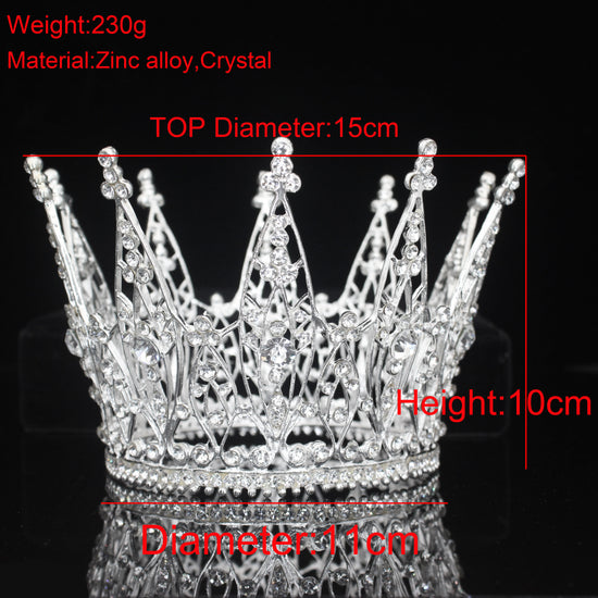 Rhinestone Princess Show Tiara Crown  Wedding Hair Jewelry Accessory - TulleLux Bridal Crowns &  Accessories 