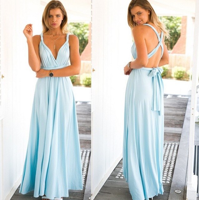 Convertible Bridesmaid Dresses Pleated Country Beach Wedding Party Gowns