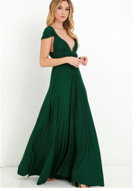 Convertible Bridesmaid Dresses Pleated Country Beach Wedding Party Gowns