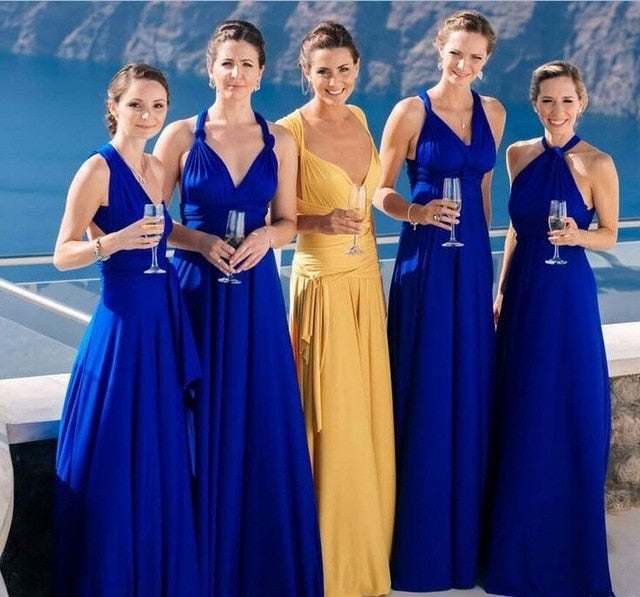 Convertible Bridesmaid Dresses Pleated Country Beach Wedding Party Gowns