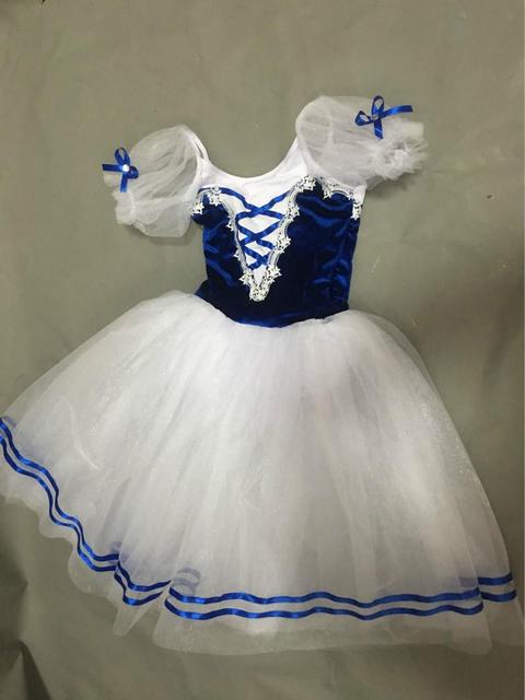 Short Puff Sleeve Giselle Ballet Girls Tutu Costume Performance Dancing Wear