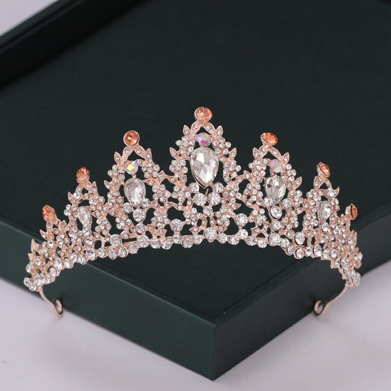 
                      
                        Trendy Rose Gold Crystal Tiaras Crowns Princess Party Hair Accessory
                      
                    